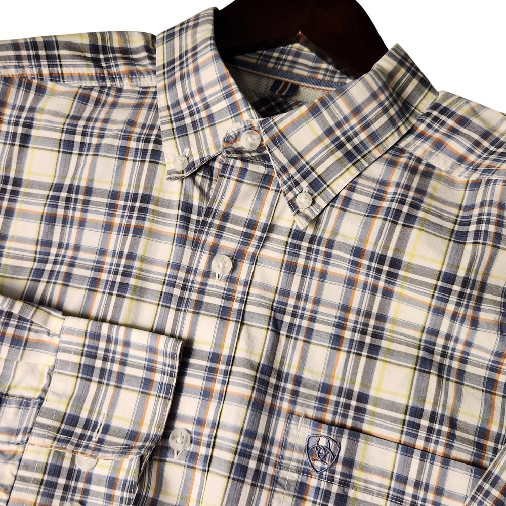 Ariat Pro Series Mens Plaid Button Down Shirt Long Sleeve XL Tall